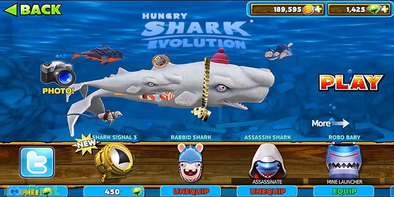 Hungry Shark Evolution mod apk 9.4.2 Không giới hạn tiền / đá quý