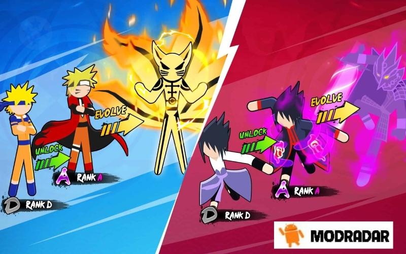 Hack Stickman Fight : Shinobi Fight - Unlock All Characters  Naruto,Pain,Madara,Sasuke,Kakashi,Minato 